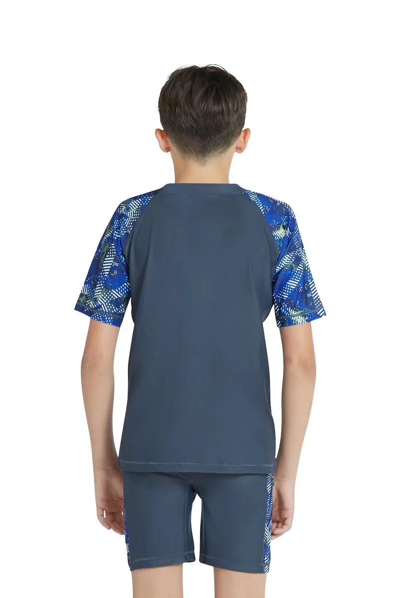 COEGA SUNWEAR  COEGA  Boys Youth Two-piece Swimsuit - Grey Blue Stripes for Men | Best Price UAE